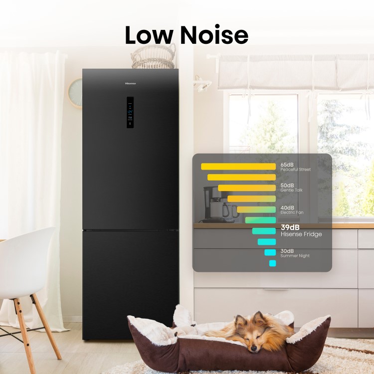 Hisense 495 Litre 60/40 Freestanding Fridge Freezer - Black