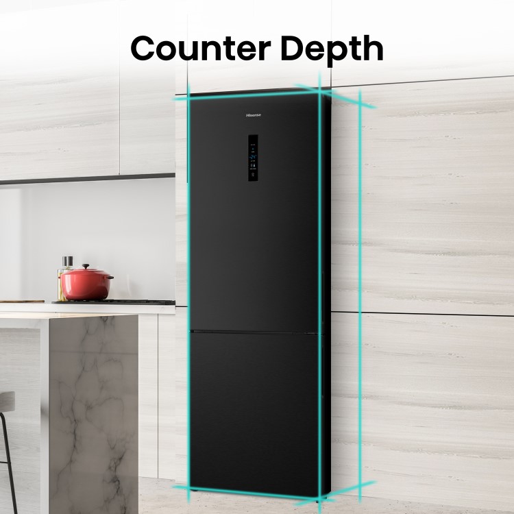 Hisense 495 Litre 60/40 Freestanding Fridge Freezer - Black