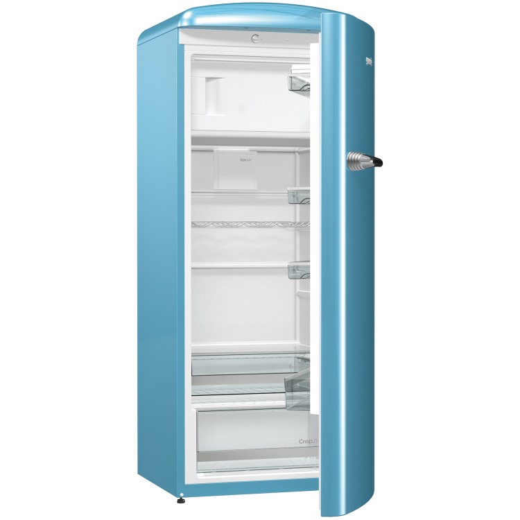 GRADE A1 - Gorenje RBO6153BL Retro Style Freestanding Fridge With Icebox - Baby Blue