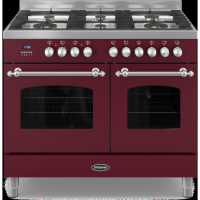 Britannia RC-10TG-FL-BUR Fleet Twin Oven 100cm Dual Fuel Range Cooker - Matt Burgundy