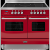 Britannia RC-10TI-DE-RED Delphi Twin Oven 100cm Electric Range Cooker With Induction Hob - Gloss Red