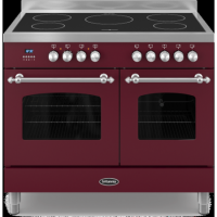 Britannia RC-10TI-FL-BUR Fleet Twin Oven 100cm Electric Range Cooker With Induction Hob - Matt Burgundy