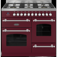 Britannia RC-10XGG-FL-BUR Fleet XG 100cm Dual Fuel Range Cooker - Matt Burgundy