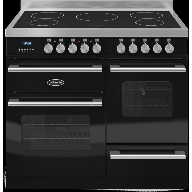 Britannia RC-10XGI-DE-K Delphi XG 100cm Electric Range Cooker With Induction Hob - Gloss Black