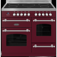 Britannia RC-10XGI-FL-BUR Fleet XG 100cm Electric Range Cooker With Induction Hob - Matt Burgundy