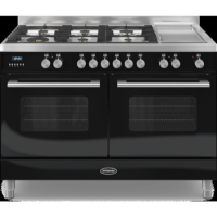 Britannia RC-12TG-DE-K Delphi Twin Oven 120cm Dual Fuel Range Cooker - Gloss Black