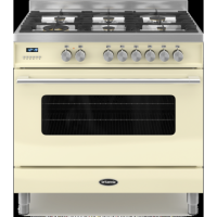 Britannia RC-9SG-DE-CR Delphi Single Oven 90cm Dual Fuel Range Cooker - Gloss Cream