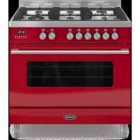 Britannia RC-9SG-DE-RED Delphi Single Oven 90cm Dual Fuel Range Cooker - Gloss Red