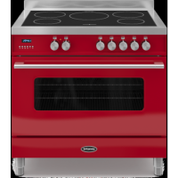 Britannia RC-9SI-DE-RED Delphi Single Oven 90cm Electric Range Cooker With Induction Hob - Gloss Red