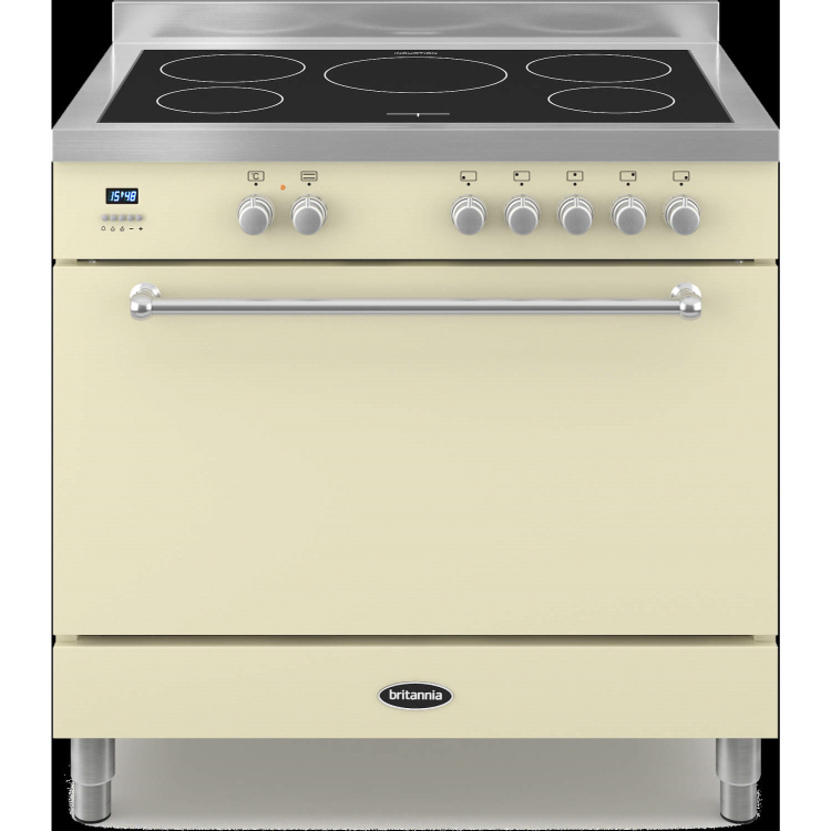 Britannia RC-9SI-WY-CR Wyre Single Oven 90cm Electric Range Cooker With Induction Hob - Matt Cream