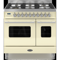 Britannia RC-9TG-DE-CR Delphi Twin Oven 90cm Dual Fuel Range Cooker - Gloss Cream
