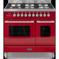 Britannia RC-9TG-DE-RED Delphi Twin Oven 90cm Dual Fuel Range Cooker - Gloss Red