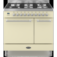 Britannia RC-9TG-WY-CR Wyre Twin Oven 90cm Dual Fuel Range Cooker - Matt Cream