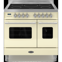 Britannia RC-9TI-DE-CR Delphi Twin Oven 90cm Electric Range Cooker With Induction Hob - Gloss Cream