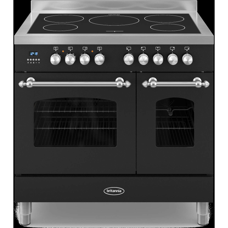Britannia RC-9TI-FL-K Fleet Twin Oven 90cm Electric Range Cooker With Induction Hob - Matt Black