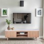 Large Mango Wood & Marble TV Stand with Storage - TV's up to 75" - Ashford