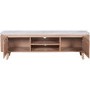 Large Mango Wood & Marble TV Stand with Storage - TV's up to 75" - Ashford