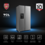 TCL 513 Litre Side-By-Side American Fridge Freezer with Water Dispenser - Stainless Steel