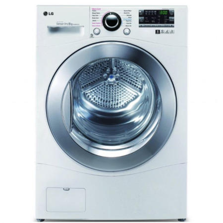 LG RC8066AS2Z 8kg Freestanding Condenser Tumble Dryer With Steam - White