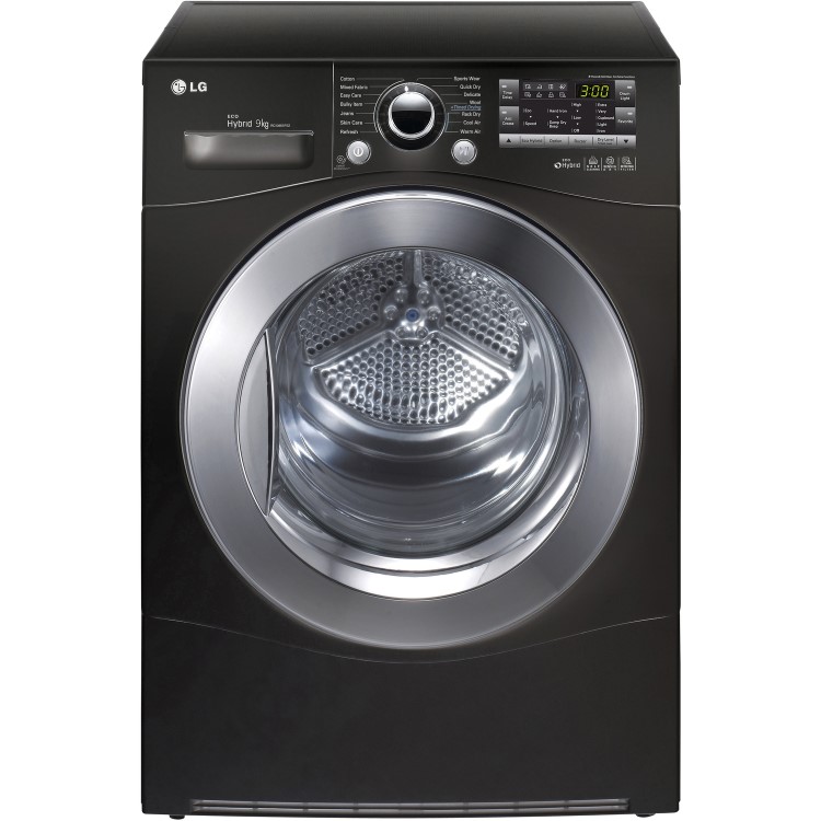 LG RC9055BP2Z 9kg Freestanding Heat Pump Condenser Tumble Dryer - Black