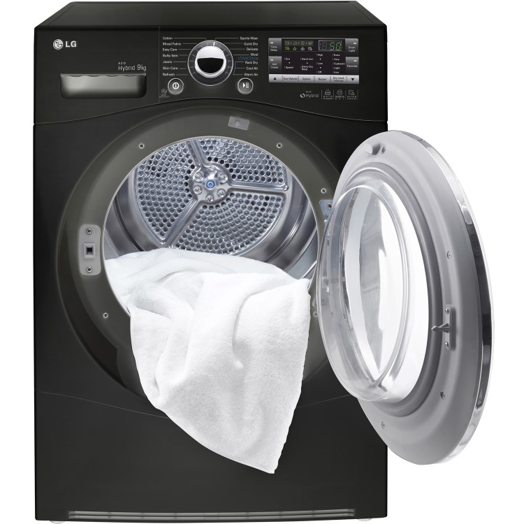 LG RC9055BP2Z 9kg Freestanding Heat Pump Condenser Tumble Dryer - Black