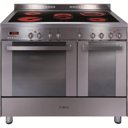 CDA RC9621SS 90cm Wide Double Oven Electric Range Cooker With Ceramic Hob - Stainless Steel