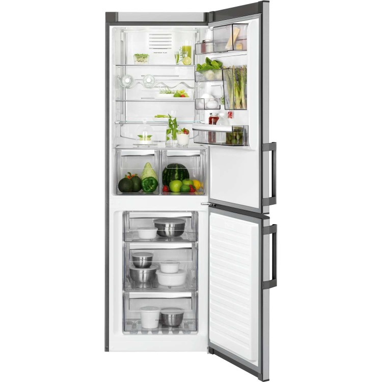 AEG RCB53324VX Frost Free Freestanding Fridge Freezer - Silver + Antifingerprint Stainless Steel Doors