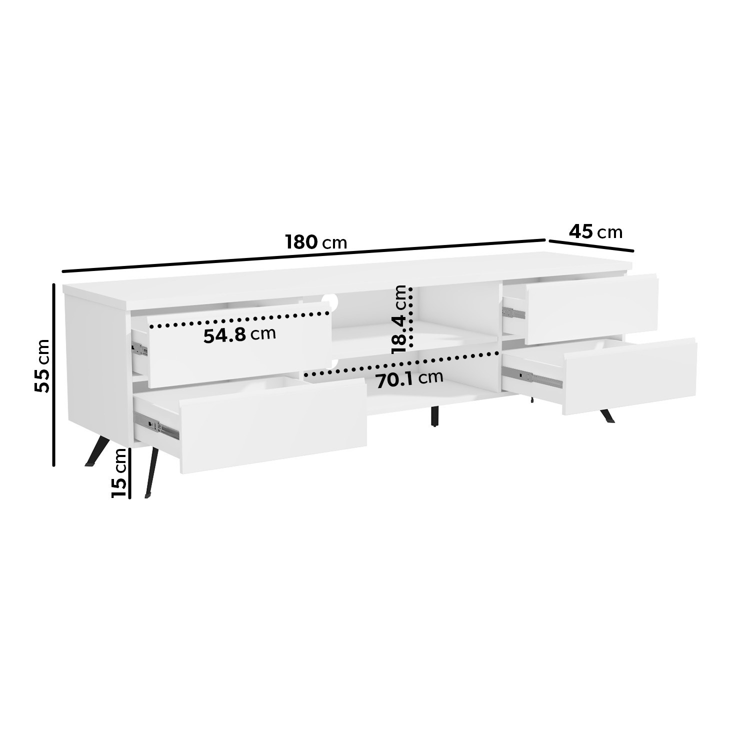 White gloss tv unit for 55 inch tv deals
