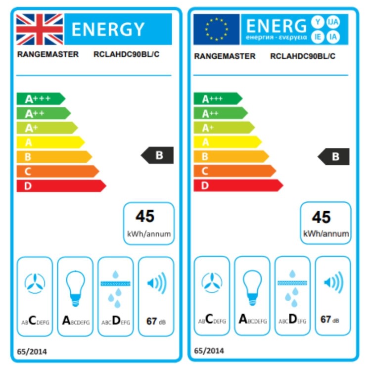 Rangemaster Classic 90cm Chimney Cooker Hood - Black & Chrome