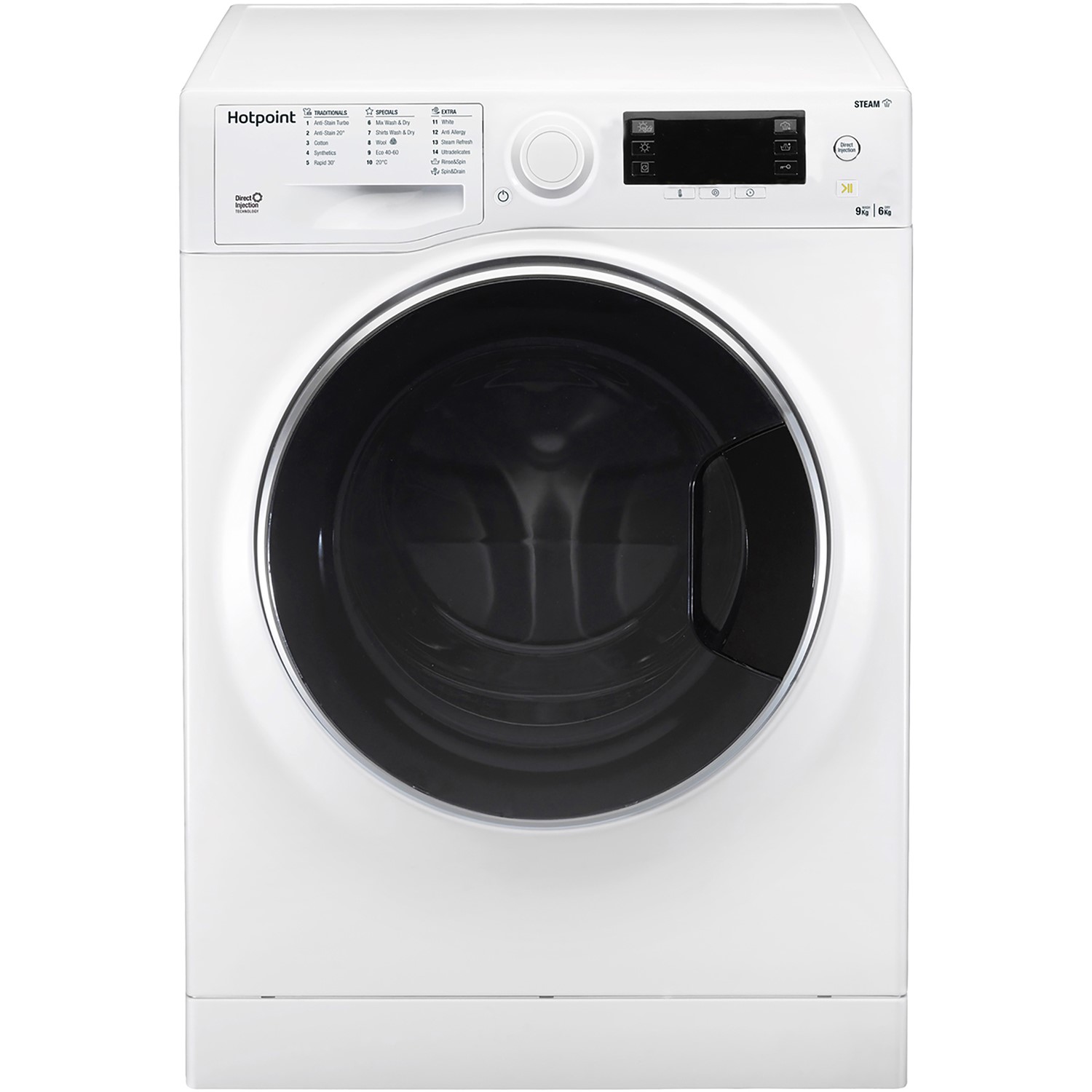 Refurbished Hotpoint RD964JDUKN Freestanding 9/6KG 1400 Spin Washer Dryer White