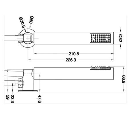Round Outlet Elbow With Hose & Handset