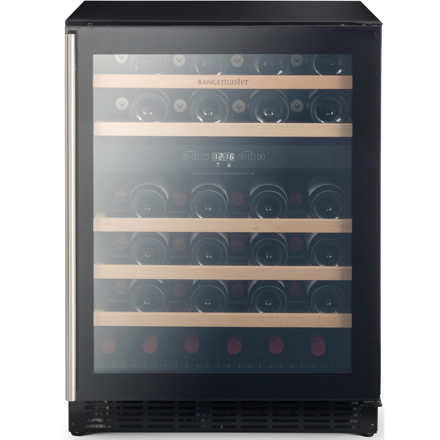 Rangemaster 46 Bottle Capacity Dual Zone Freestanding Wine Cooler - Black