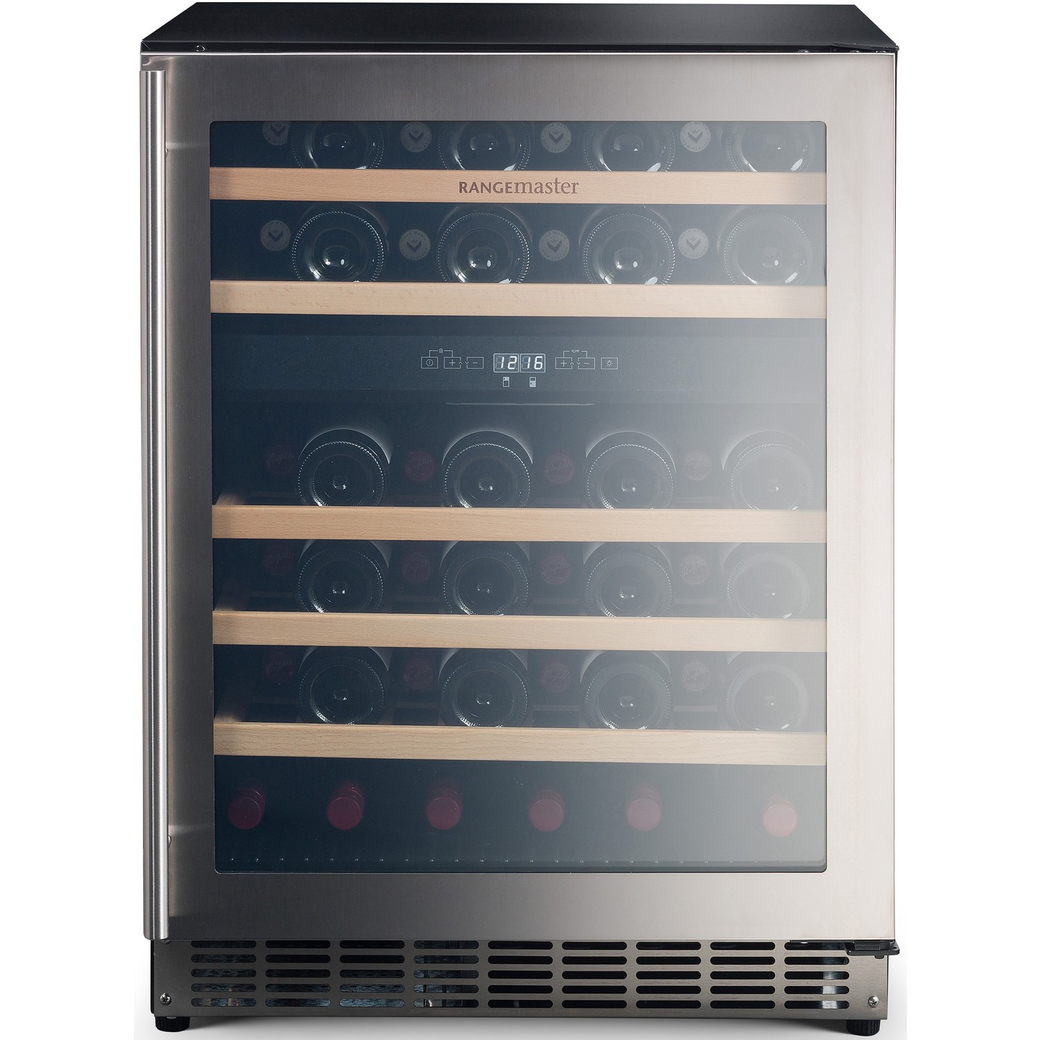 Rangemaster 60cm Wide Dual Zone Wine Cooler - Stainless Steel