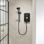 Triton Amala Metallic 8.5kW Black Electric Shower with Brushed Brass Push Button