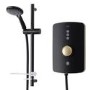 Triton Amala Metallic 8.5kW Black Electric Shower with Brushed Brass Push Button