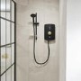 Triton Amala Metallic 9.5kW Black Electric Shower with Brushed Brass Push Button