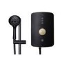 Triton Amala Metallic 9.5kW Black Electric Shower with Brushed Brass Push Button