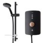 Triton Amala Metallic 9.5kW Black Electric Shower with Brushed Copper Push Button