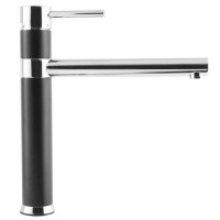 GRADE A1 - Taylor & Moore REGALBLACK Black and Chrome Single Lever Kitchen Mixer Tap