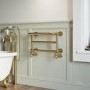 GRADE A2 - Brass Traditional Heated Towel Shelf Radiator 350 x 550mm- Regent