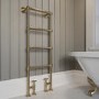 GRADE A1 - Brass Vertical Traditional Towel Rail Radiator 1200 x 479mm - Regent