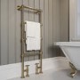 GRADE A1 - Brass Vertical Traditional Towel Rail Radiator 1200 x 479mm - Regent