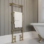 ONLY OPENED - Brass Vertical Traditional Towel Rail Radiator 1200 x 479mm - Regent