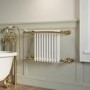 ONLY OPENED - White and Brass Traditional Column Radiator with Towel Rail 510 x 740mm - Regent