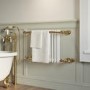 ONLY OPENED - White and Brass Traditional Column Radiator with Towel Rail 510 x 740mm - Regent