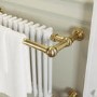 White and Brass Traditional Column Radiator with Towel Rail 510 x 740mm - Regent