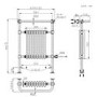 Black and Brass Electric Traditional Column Radiator with Towel Rail 952 x 659mm - Regent