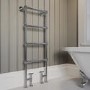 GRADE A1 - Chrome Vertical Traditional Towel Rail Radiator 1200 x 479mm - Regent