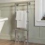 Chrome Vertical Traditional Towel Rail Radiator 1200 x 479mm - Regent