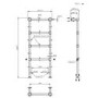 Chrome Vertical Traditional Towel Rail Radiator 1200 x 479mm - Regent